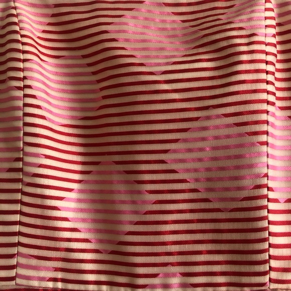 ALICE + OLIVIA Angelita Striped Ruffle Asymmetric Midi Dress - Picture 14 of 15